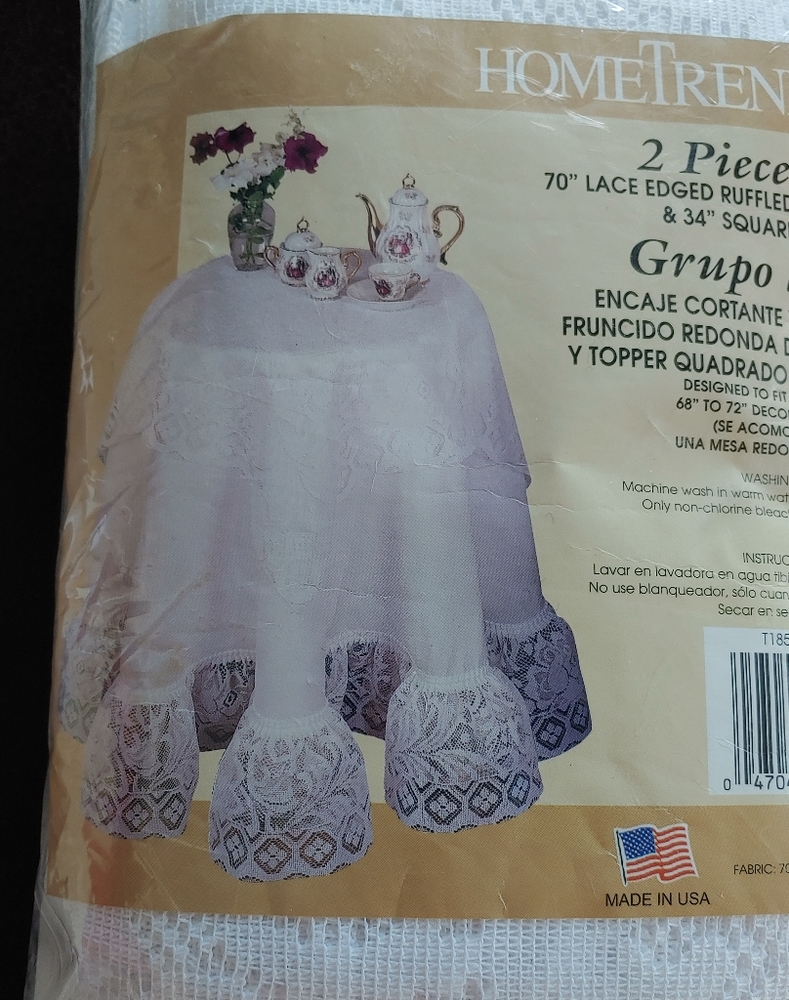 2 Pc Set Ruffle Round and Square Topper